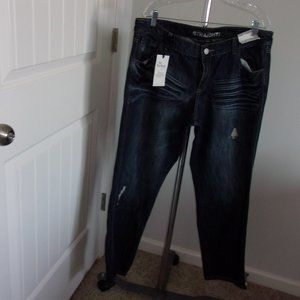 New York & Company Blue Straight Leg Boyfriend Jeans Size 16